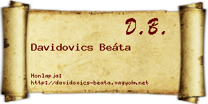 Davidovics Beáta névjegykártya