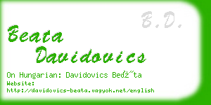 beata davidovics business card